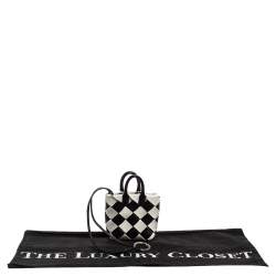 Bottega Veneta Black/White Intrecciato Leather Cabat Bag Charm