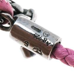 مملوكة مسبقًا سوار بوتيغا فيتينا جلد إنترشياتو وردي بعقدة فضي