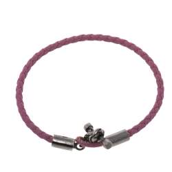 مملوكة مسبقًا سوار بوتيغا فيتينا جلد إنترشياتو وردي بعقدة فضي