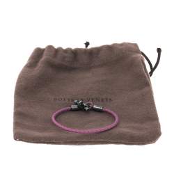 مملوكة مسبقًا سوار بوتيغا فيتينا جلد إنترشياتو وردي بعقدة فضي