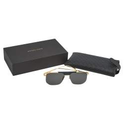 Pre Owned Bottega Veneta Black/Grey BV1036S Aviator Sunglasses