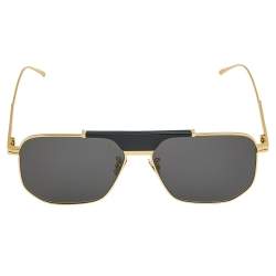 Pre Owned Bottega Veneta Black/Grey BV1036S Aviator Sunglasses