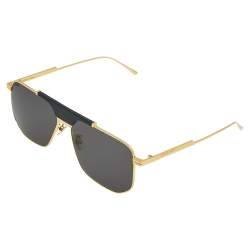 Pre Owned Bottega Veneta Black/Grey BV1036S Aviator Sunglasses
