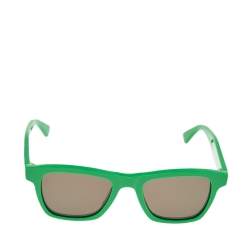 Bottega Veneta Green/Grey BV1120S Rectangle Sunglasses