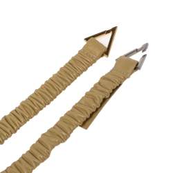 Pre Owned Bottega Veneta Cream Gathered Elastic Leather Triangular Buckle Belt S  