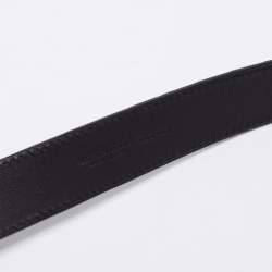 Pre Owned Bottega Veneta Black Intrecciato Leather Belt 85CM