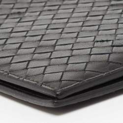 Pre Owned Bottega Black Intrecciato Leather Agenda Cover