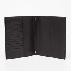 Pre Owned Bottega Black Intrecciato Leather Agenda Cover