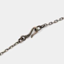 مملوكة مسبقًا Bottega Veneta Intecciato Butterfly Sterling Silver Pendant Necklace