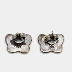 Bottega Veneta Intecciato Butterfly Sterling Silver Stud Earrings