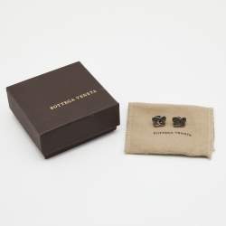 Bottega Veneta Intecciato Butterfly Sterling Silver Stud Earrings