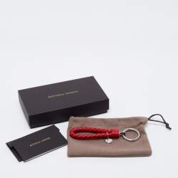 Bottega Veneta Red Intrecciato Leather Key Ring