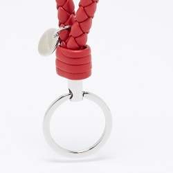 Bottega Veneta Red Intrecciato Leather Key Ring