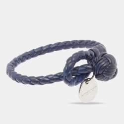 Pre Owned سوار بوتيغا فينيتا توغل جلد نابا إنترشياتو أزرق كحلي 