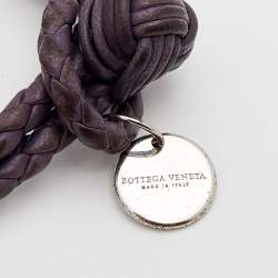 مملوكة مسبقًا سوار بوتيغا فينيتا فضة إسترلينية جلد إنترشياتو بنفسجي عقدة مزدوجة 