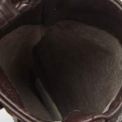Pre Owned Bottega Veneta Dark Brown Intrecciato Leather Phone Holder
