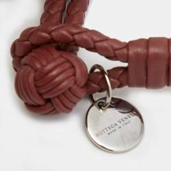 Pre Owned Bottega Veneta Intrecciato Leather Double Strand Knot Bracelet S