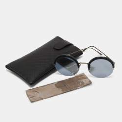 Pre Owned Bottega Veneta Gold/Black BV0208S Rimless Round Sunglasses