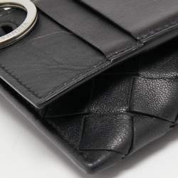 Bottega Veneta Black Intrecciato Leather Card Case Landyard
