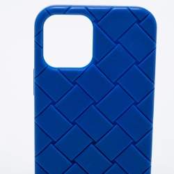 Bottega Veneta Blue Intrecciato Rubber iPhone 13 Case
