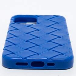 Bottega Veneta Blue Intrecciato Rubber iPhone 13 Case