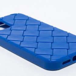 Bottega Veneta Blue Intrecciato Rubber iPhone 13 Case