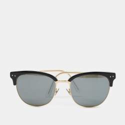 Pre Owned Bottega Veneta Black/Gold BV0092SK Rectangle Sunglasses 