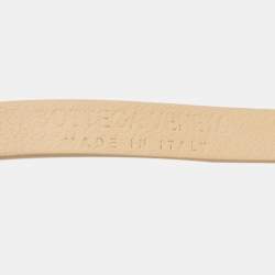Bottega Veneta Beige Leather Twisted Buckle Double Strap Belt