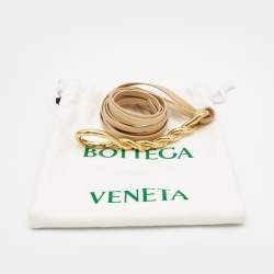 Bottega Veneta Beige Leather Twisted Buckle Double Strap Belt