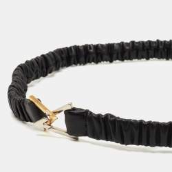 Pre Owned Bottega Veneta Black Leather Slim Waist Belt M