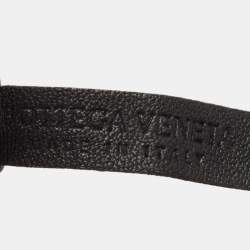 Pre Owned Bottega Veneta Black Leather Slim Waist Belt M