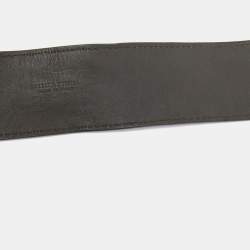 Pre Owned Bottega Veneta Dark Brown Intrecciato Leather Round Buckle Belt 90CM
