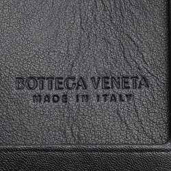Pre Owned Bottega Veneta Black Intrecciato Leather Cassette Badge Holder