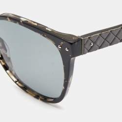 Pre Owned Bottega Veneta Black Printed Polarized Wayfarer Sunglasses