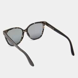 Pre Owned Bottega Veneta Black Printed Polarized Wayfarer Sunglasses