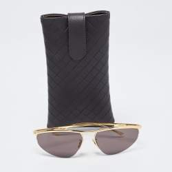 Bottega Veneta Black/Gold BV1091S Oval Sunglasses