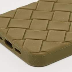 Bottega Veneta Olive Green Intrecciato Rubber Silicone iPhone 14 Pro Max Case