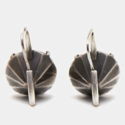 Pre Owned Bottega Veneta Crystal Sterling Silver Drop Earrings