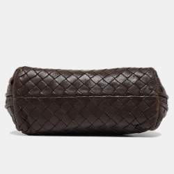 Pre Owned Bottega Veneta Dark Brown Intrecciato Leather Beauty Pouch