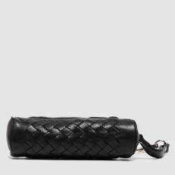 Bottega Veneta Black Intrecciato Leather Zip Pouch