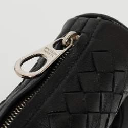 Bottega Veneta Black Intrecciato Leather Zip Pouch