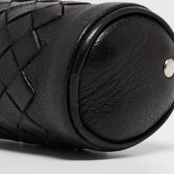 Bottega Veneta Black Intrecciato Leather Zip Pouch