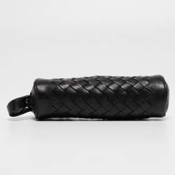 Bottega Veneta Black Intrecciato Leather Zip Pouch