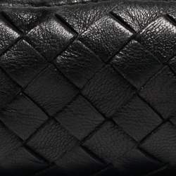 Bottega Veneta Black Intrecciato Leather Zip Pouch