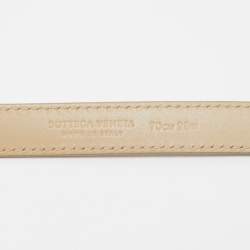 Bottega Veneta Grey Leather Slim Buckle Belt 70CM