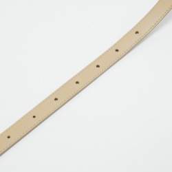 Bottega Veneta Grey Leather Slim Buckle Belt 70CM