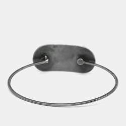 Pre Owned Bottega Veneta Textured Sterling Silver Bracelet S
