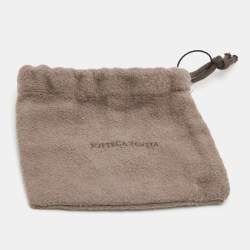Bottega Veneta Intrecciato Leather Gunmetal Tone Adjustable Bracelet