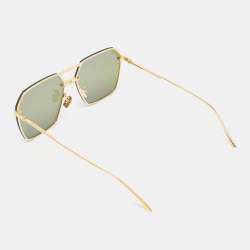Pre Owned Bottega Veneta Gold Tinted BV1045S Square Sunglasses