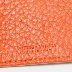 Bottega Veneta Orange/Beige Intrecciato Leather and Jute Double Buckle Wrap Bracelet